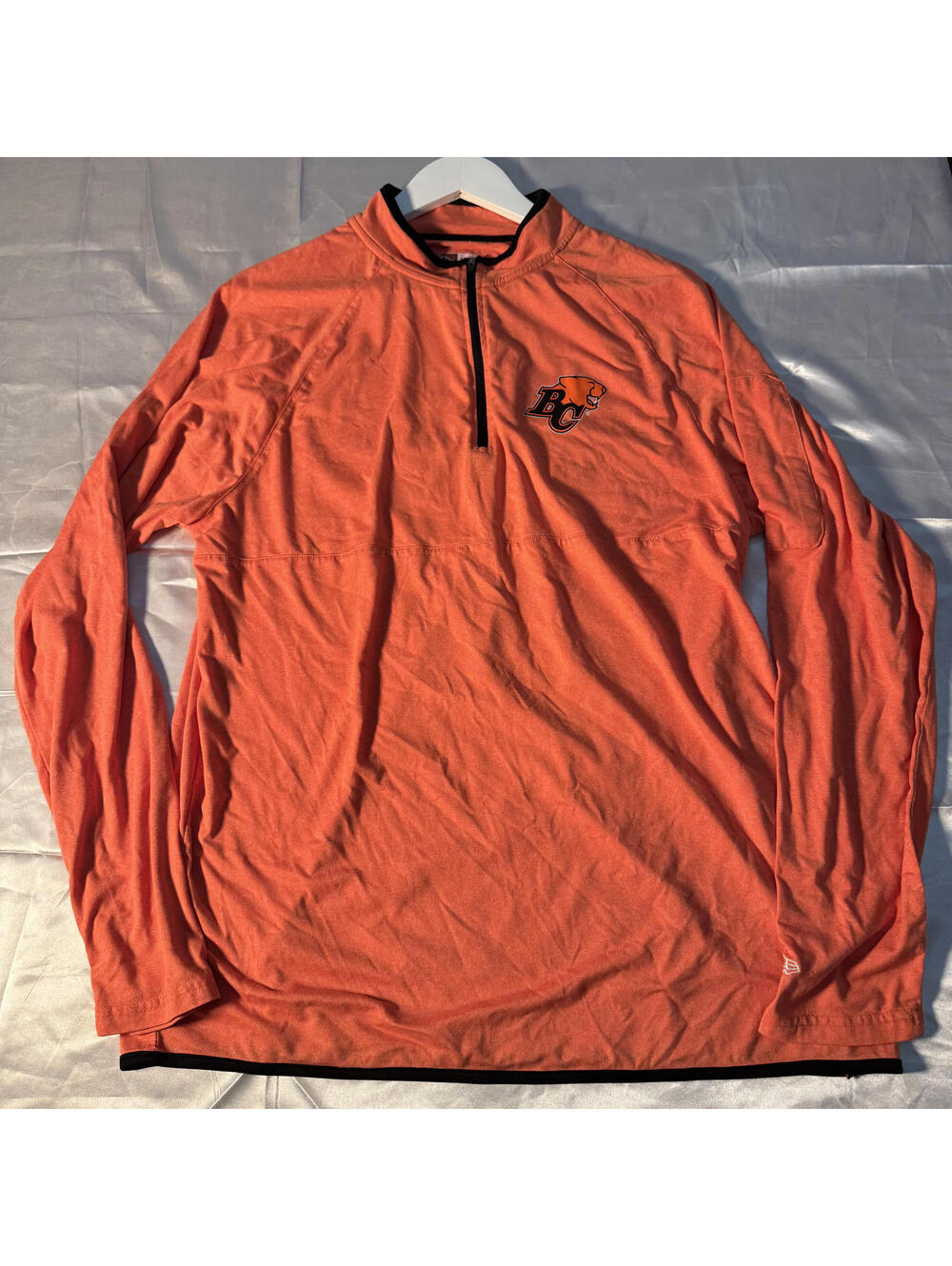 BC Lions Quarter Zip Pullover New Era Orange Performance Shirt L - Picture 4 of 8